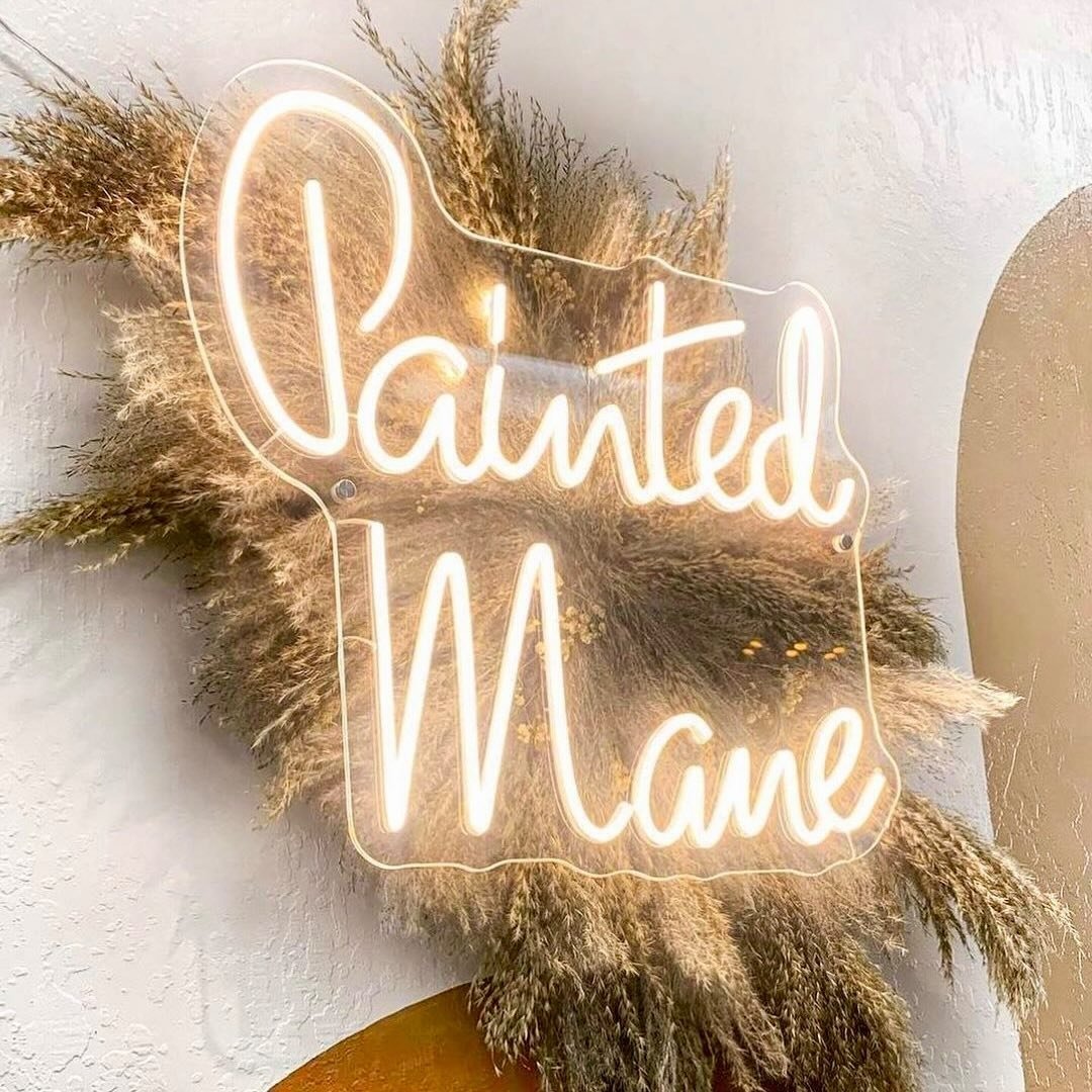 Painted Mane neon sign
